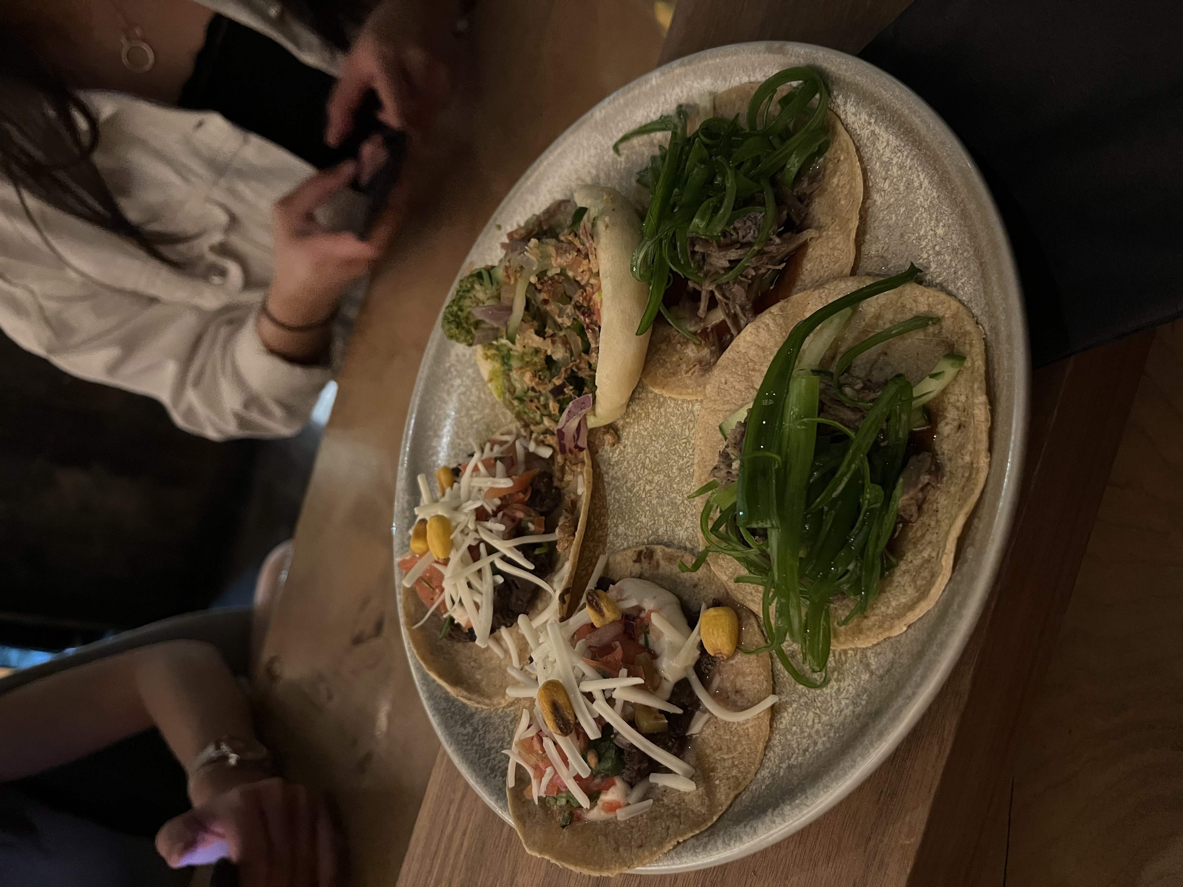 Mini tacos on a plate