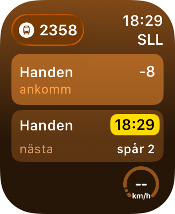Screenshot of the app on a Apple Watch