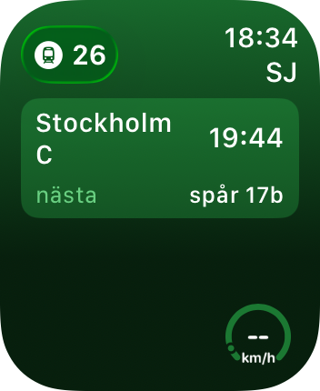 Screenshot of the app on a Apple Watch